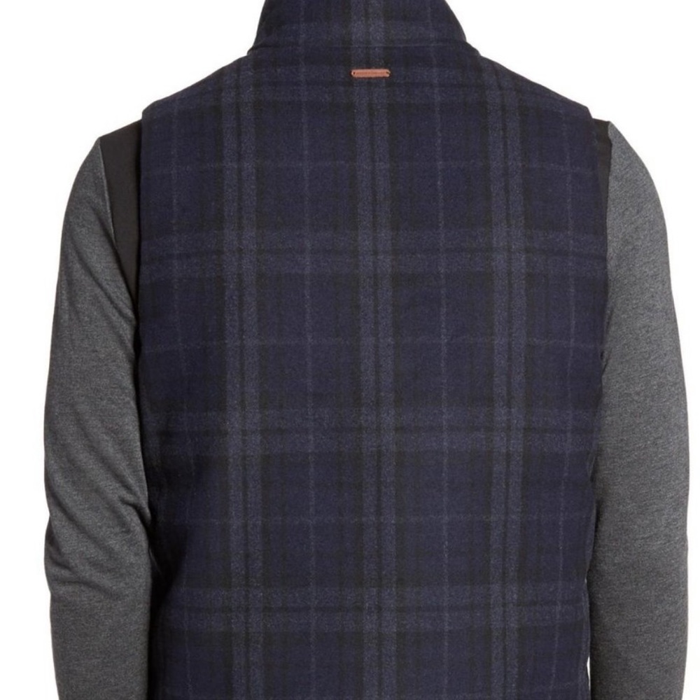 Singer + Sargent  Men's Blue Plaid Puffer Vest